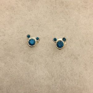 Disney teal blue silver Mickey Mouse earrings